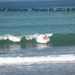 trying to surf the small stuff in pavones